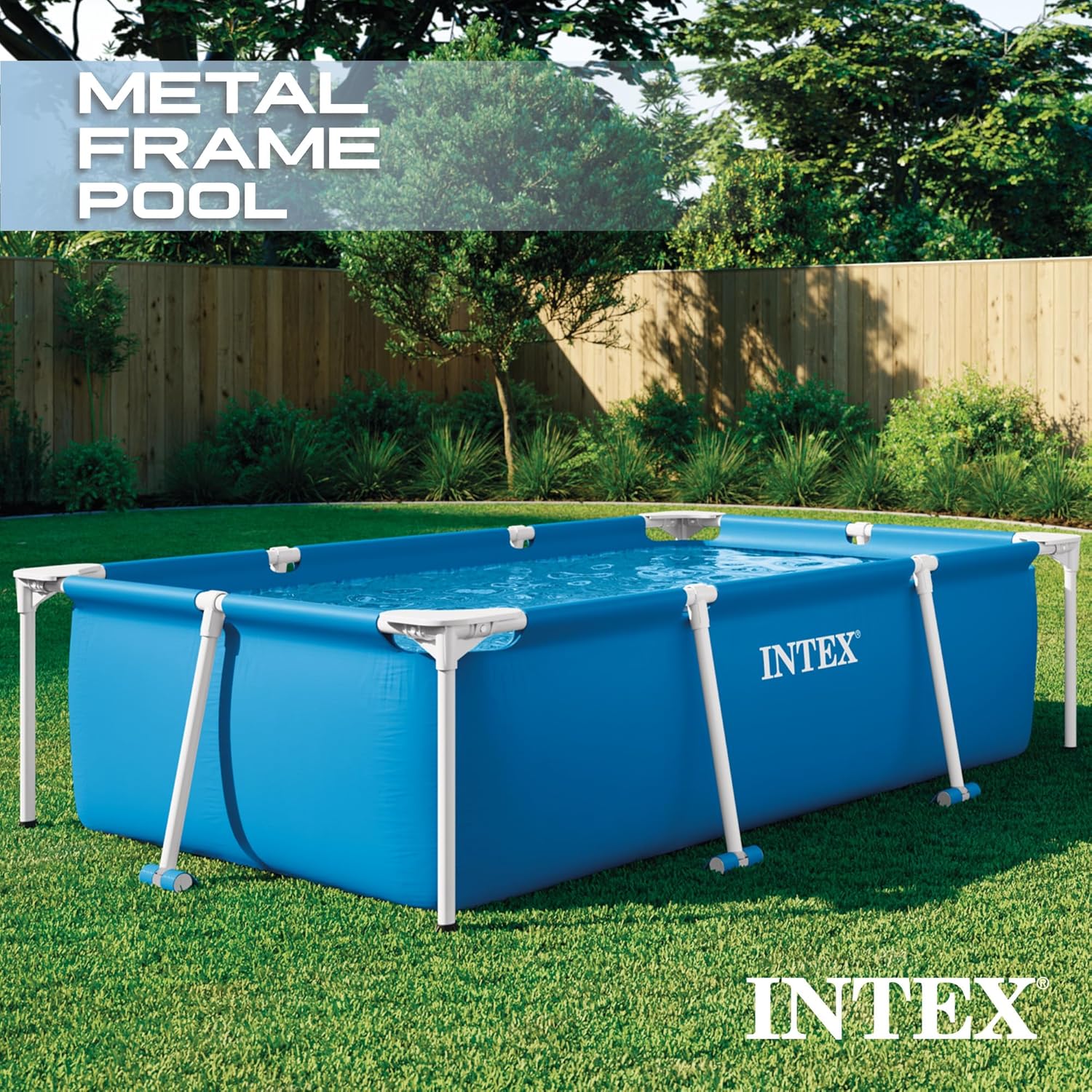 Intex Piscine Metal Frame Junior rectangulaire Tubulaire (l) 2,20 x (l) 1,50 x (h) 0,60m
