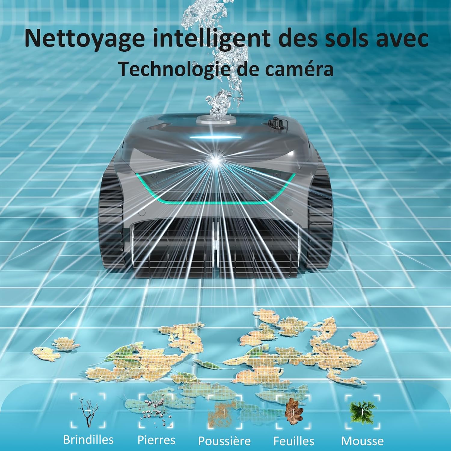 WYBOT - Robot piscine C2 Vision AI - 180m² - sol/mur, caméra, sans fil