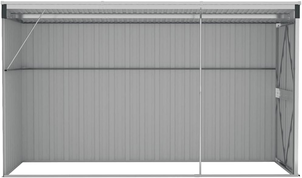vidaXL Abri de Jardin Mural Abri de Rangement d'Outils Rangement d'Equipement de Jardin Extérieur Cour Anthracite 118x288x178 cm Acier