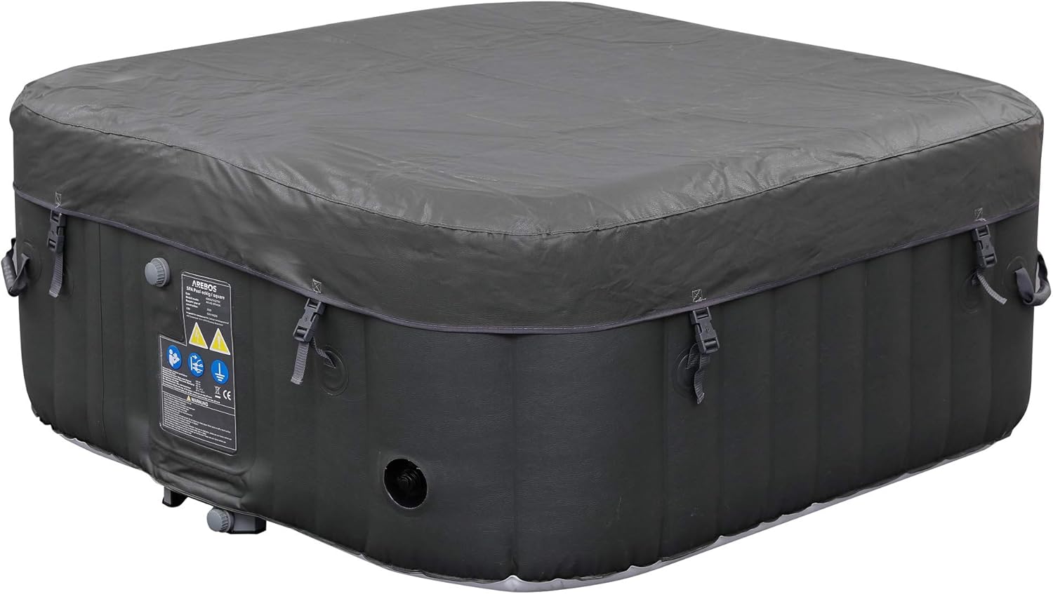 Arebos - Spa gonflable carré 154x154cm - 4 personnes, 100 jets, 600L