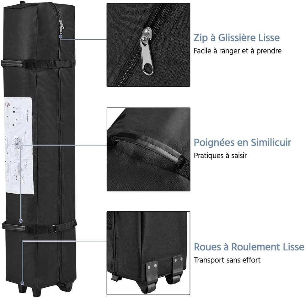 Yaheetech - Tonnelle pliable 3x3m - sac de transport, sacs de sable