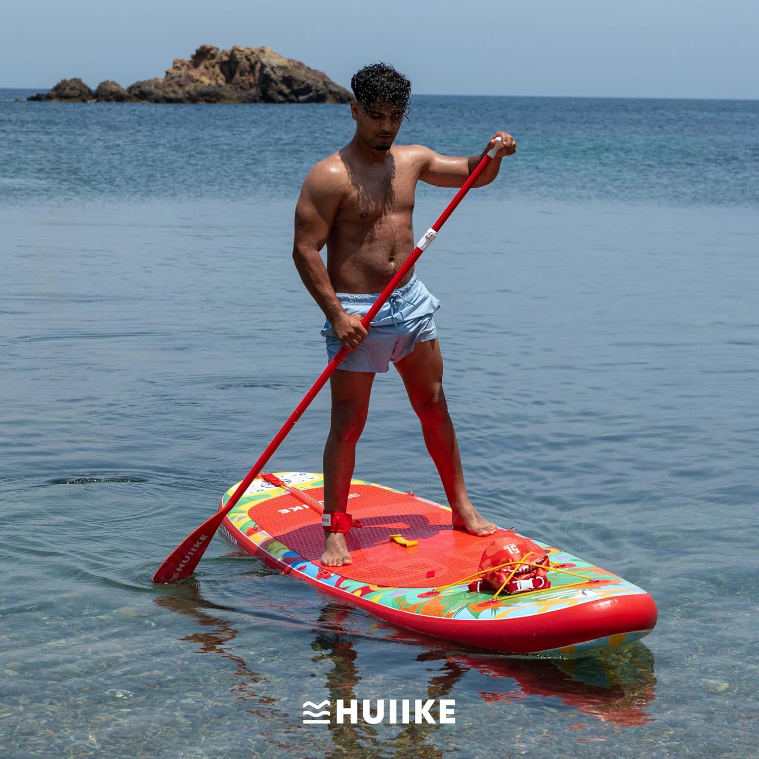 HUIIKE Paddle Gonflable Adulte avec Accessoires Inclus, Pagaie, Ailerons, Pompe. Planche de Stand Up Paddle Grande Stabilité et Résistance. 305 x 84 x 15 cm, Jusqu'à 130 kg