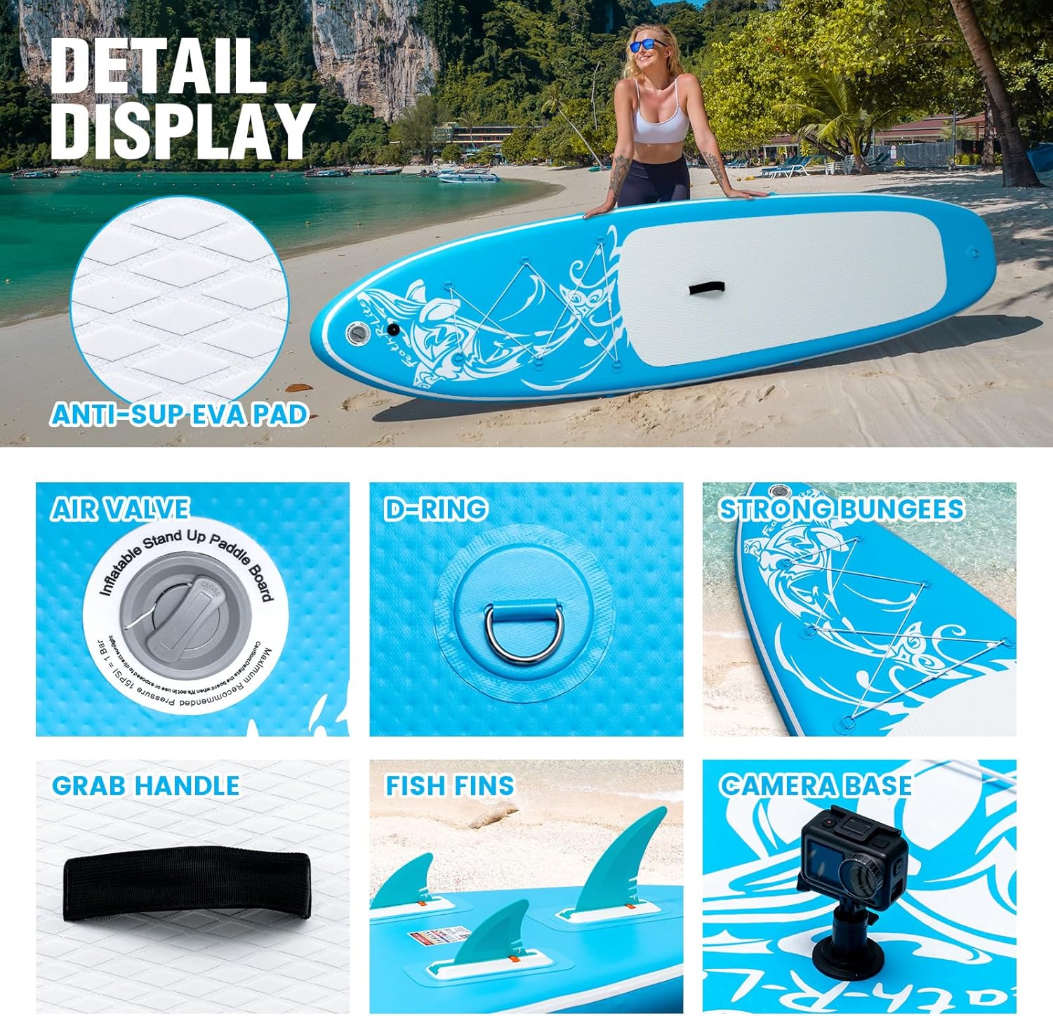 FEATH-R-LITE - Stand Up Paddle gonflable adulte - stabilité, kit complet