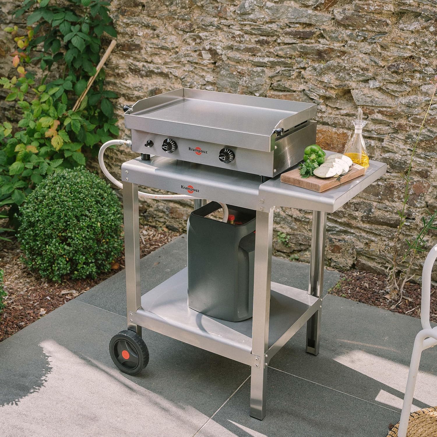 Krampouz - Plancha Samba - 54x33 cm inox - 2 zones, 2 brûleurs, 3000W, PFSB2MA-KR