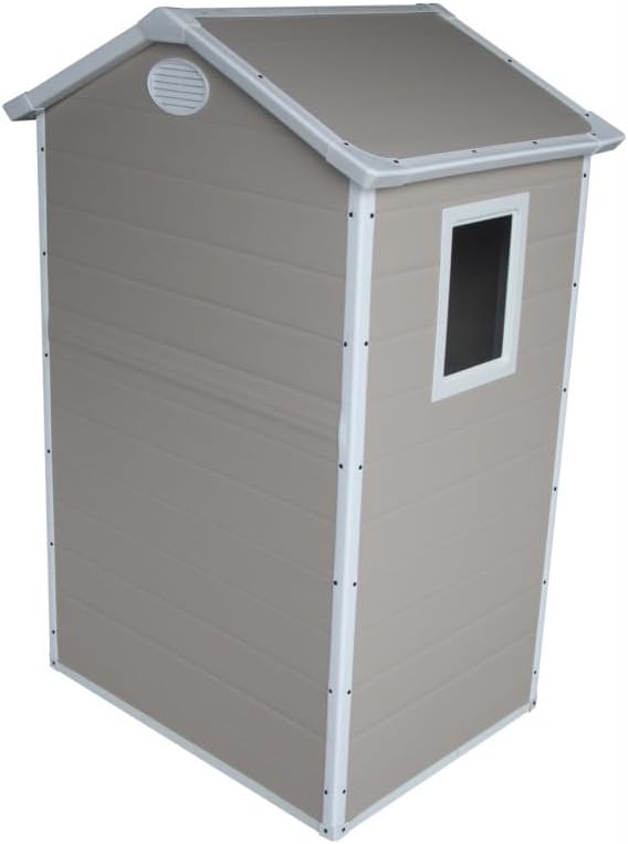Jôbu - Abri de jardin en résine - 1,34m² - porte verrouillable, fenêtre, ventilation, acier galvanisé