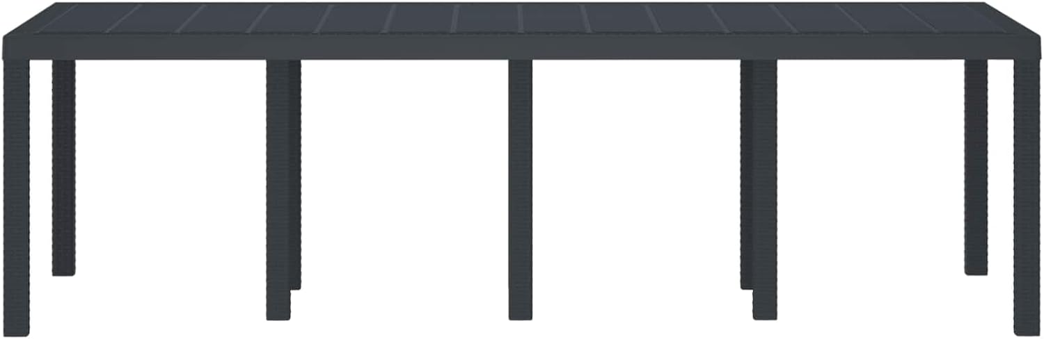 vidaXL - Table de jardin rectangulaire - 250x100x73 cm - poly rotin durable anthracite