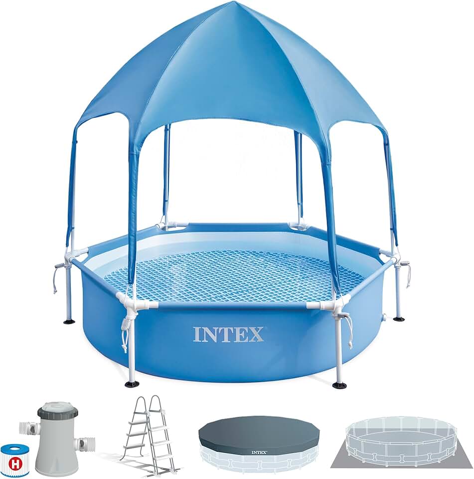 Intex Piscine avec Cadre en métal de 1,83 m x 38 cm - Taille d'installation : 1,83 m x 38 cm (28209NP)