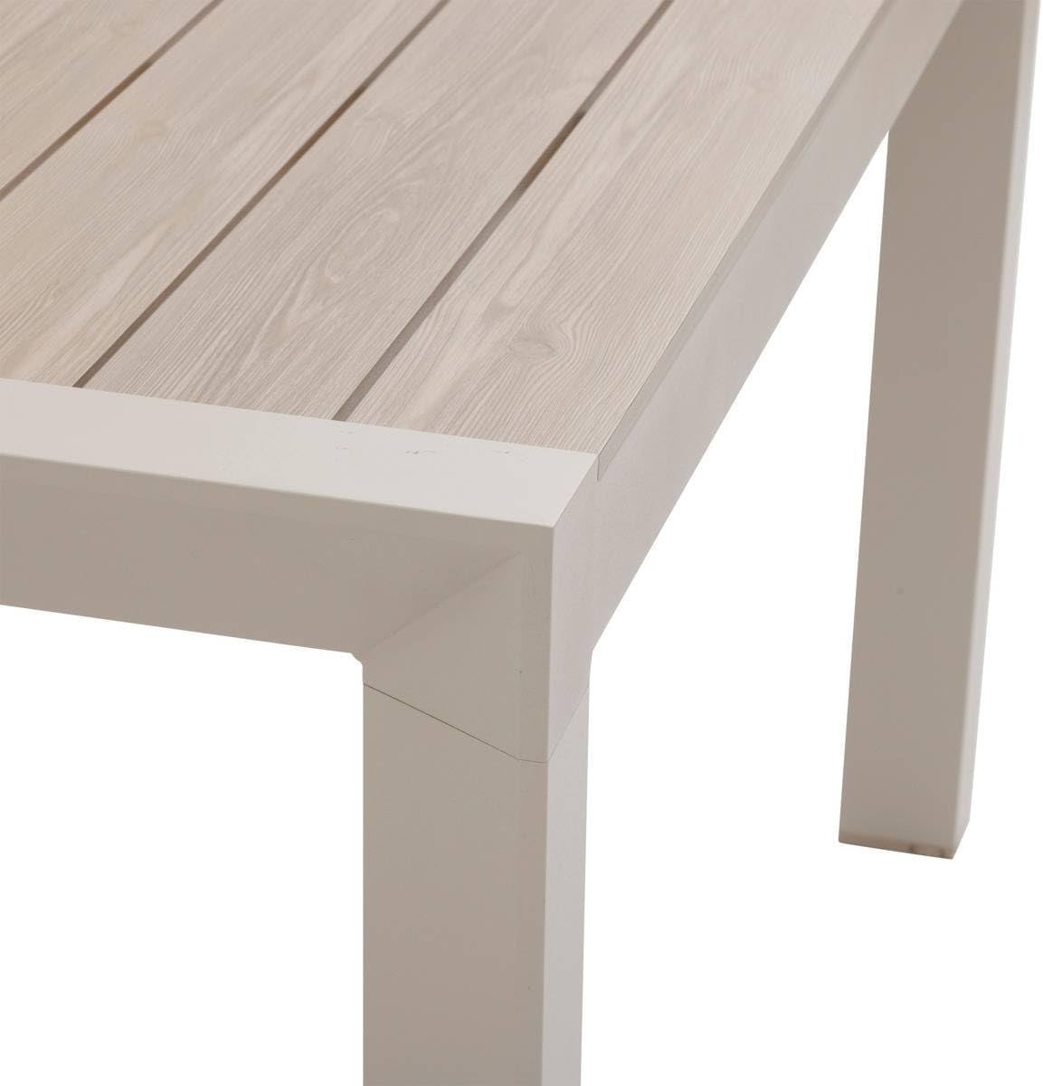 Hespéride - Évasion - table jardin alu 12 places effet bois lin argile