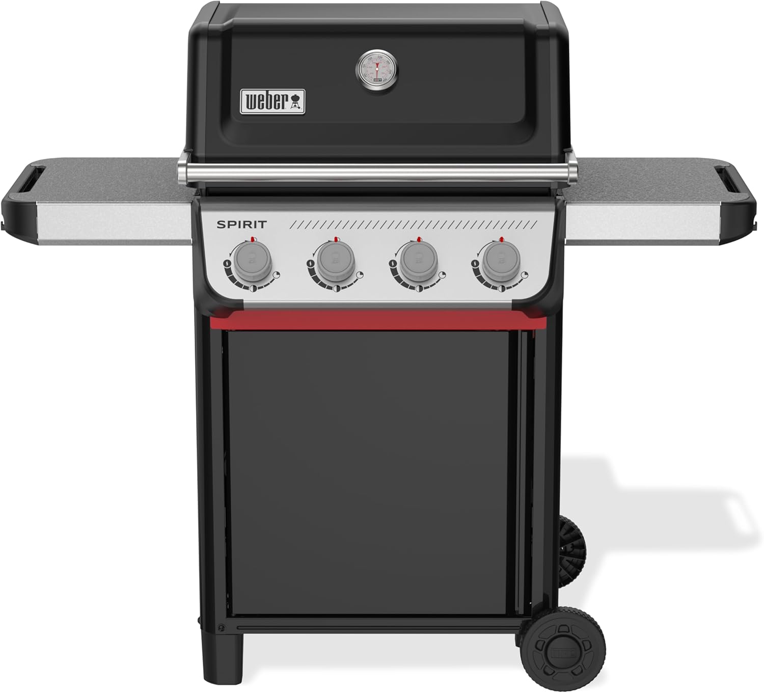 Weber - Spirit E-410 série - 51x46 cm - 4 brûleurs, grille chaleur uniforme, rails Works, Noir/Argent E-410