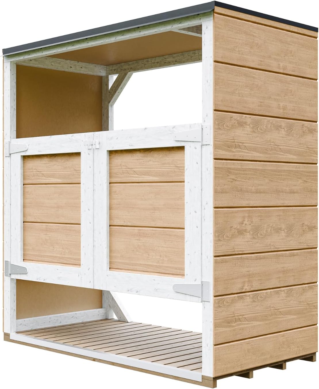 Abri de Jardin pour poubelles, Cache Poubelle extérieur 2x240L – Coffre de Rangement Exterieur, Armoire de Jardin, cabane de Jardin Exterieur – Timbela M980A-HARVEST Honey