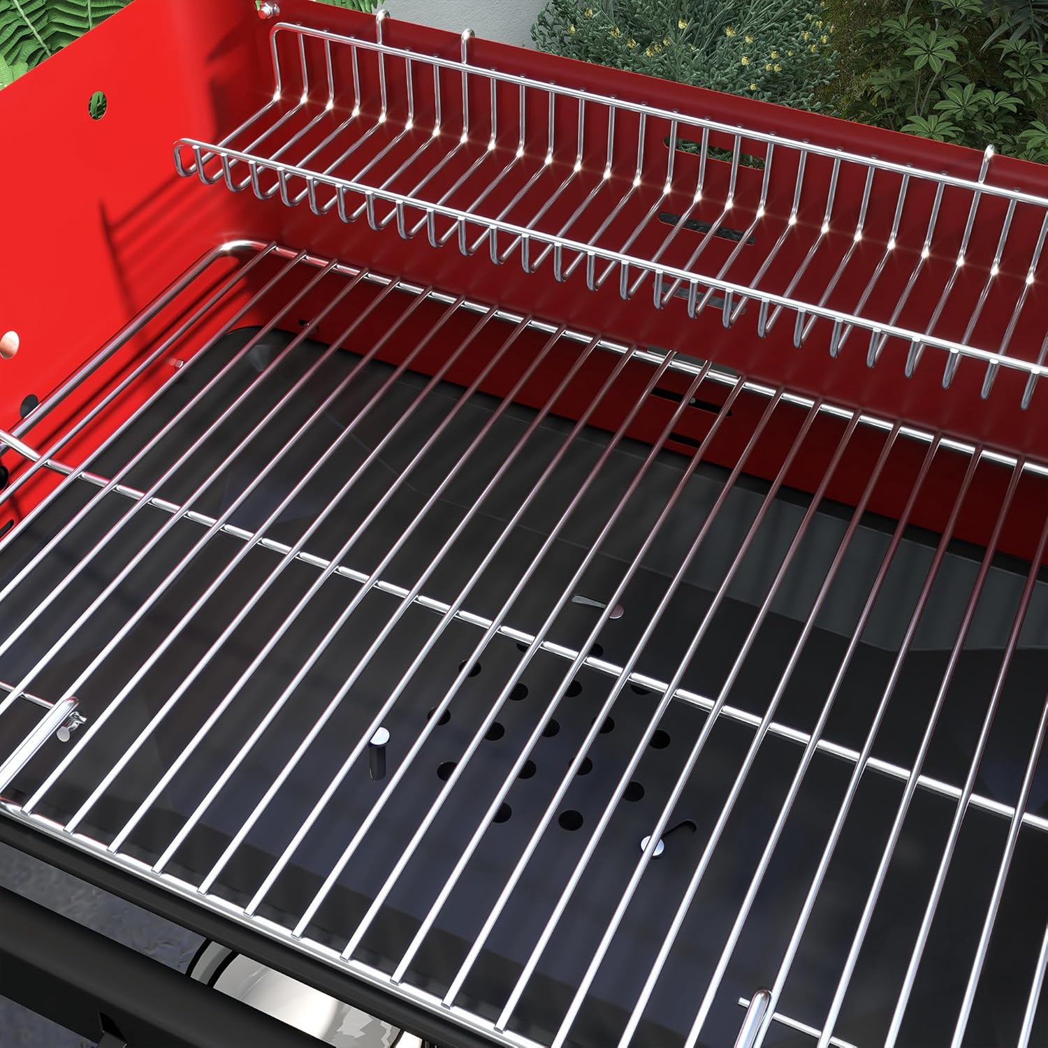Outsunny - barbecue à charbon sur pied - 103x47x95cm - gril réglable, 2 roues, 3 étagères, bac à cendres