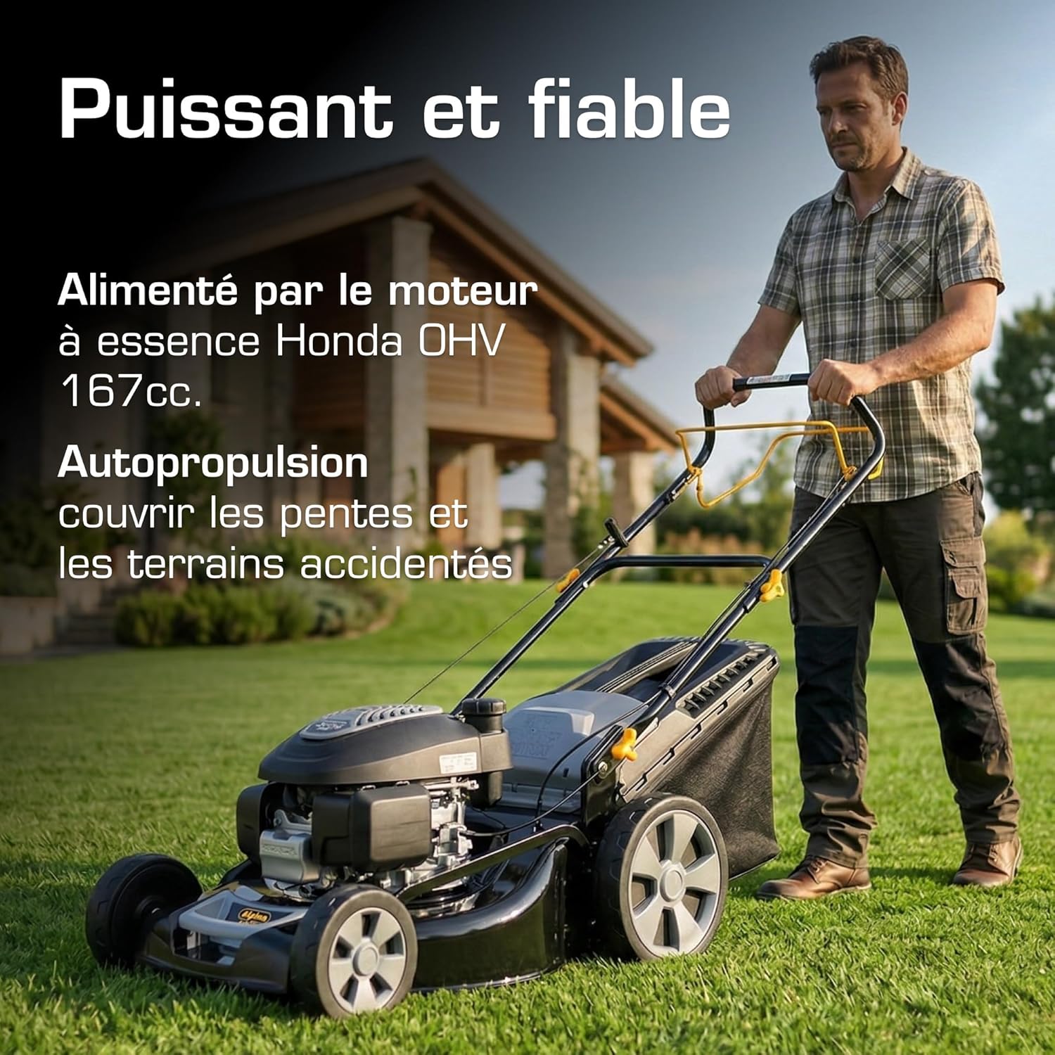 Alpina - tondeuse thermique série AL5 - 166 cm³, 51 cm, 4 en 1, bac 60L - AL551SHQ