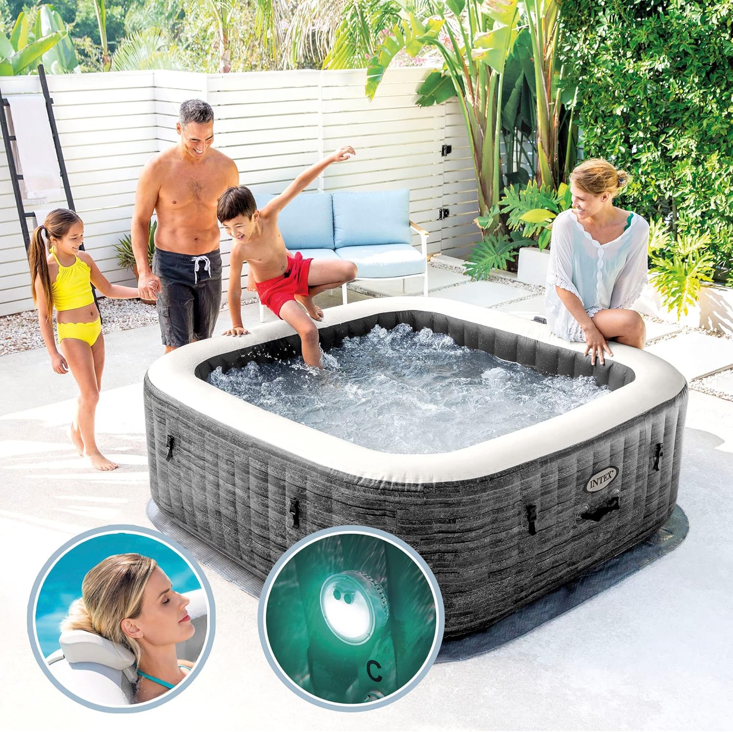 Intex - Pure Spa Ardoise 4 places - spa bulles - 28450EX