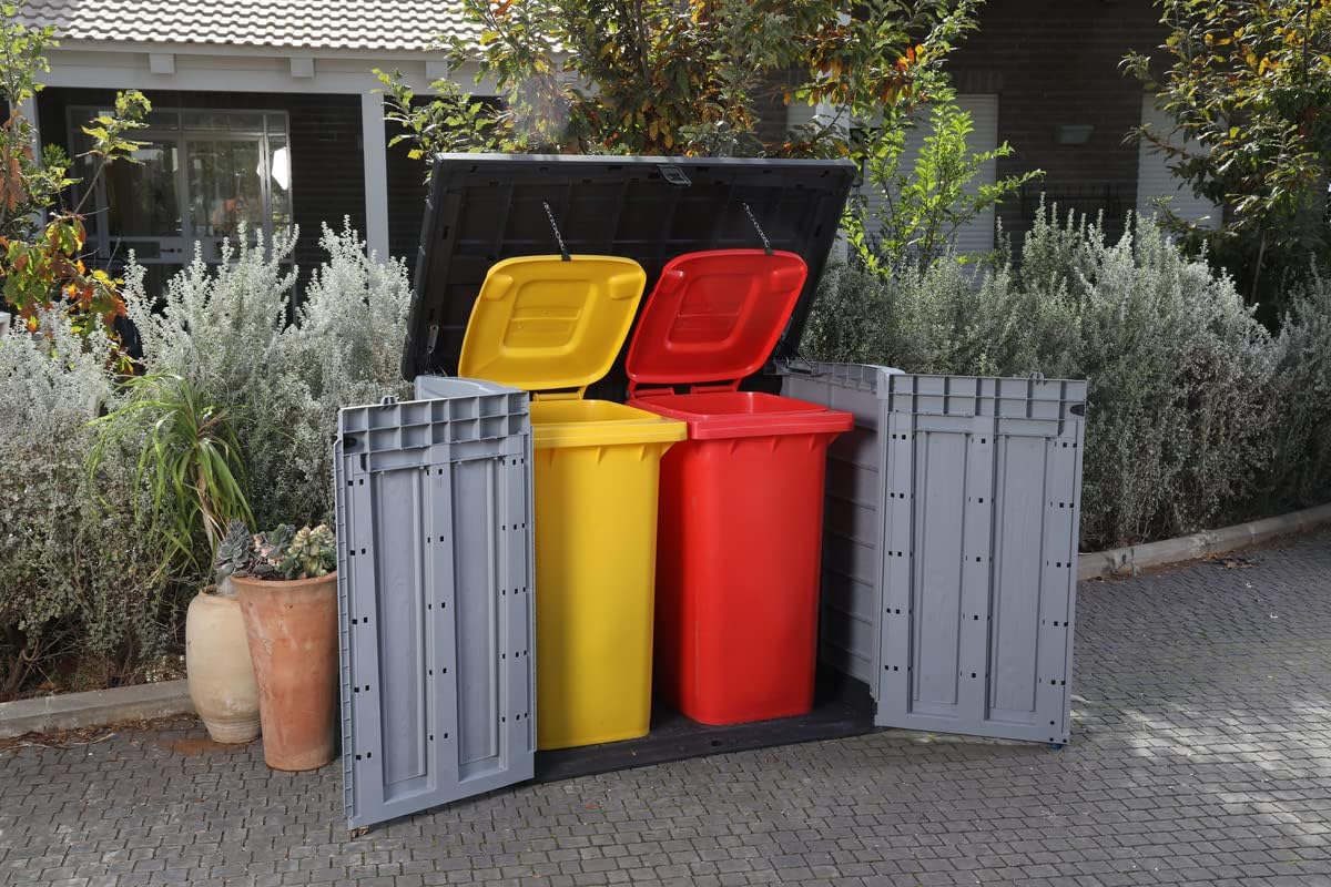 Keter - Abri horizontal Range SIO Pro - 1200L - rangement poubelle, résistant, gris SIO Pro