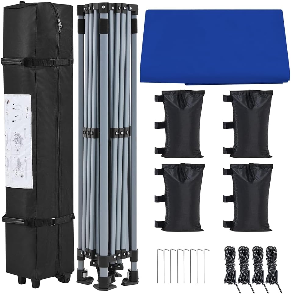 Yaheetech - tonnelle pliante jardin, hauteur réglable, anti-UV, imperméable