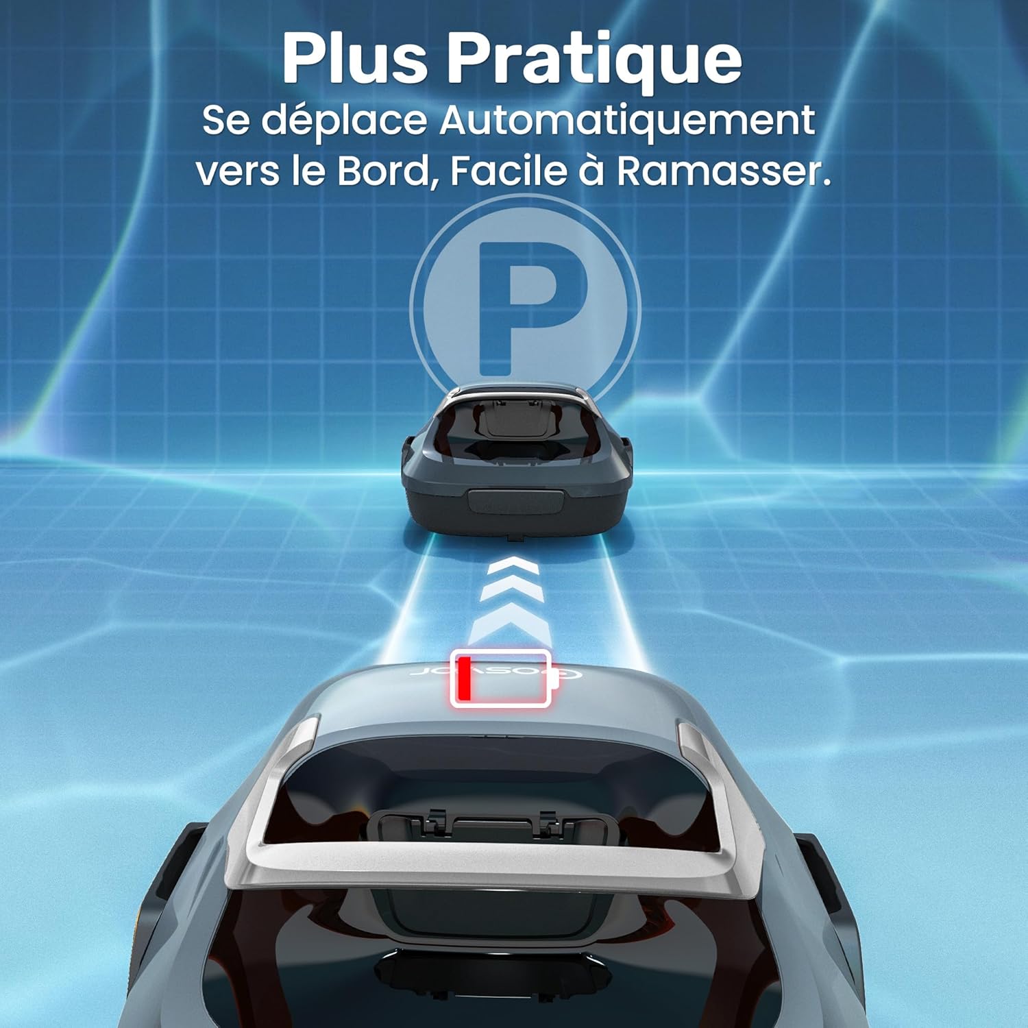 Gosvor - Robot piscine sans fil - 80 m², 90 min autonomie, retour auto