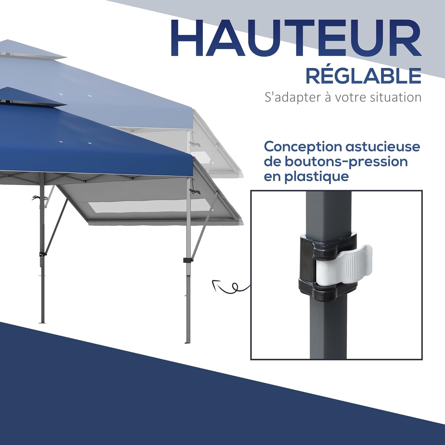 Outsunny - Barnum pliant jardin série Pop-up - 5x3m - 2 parois, sac à roulettes, tissu Oxford