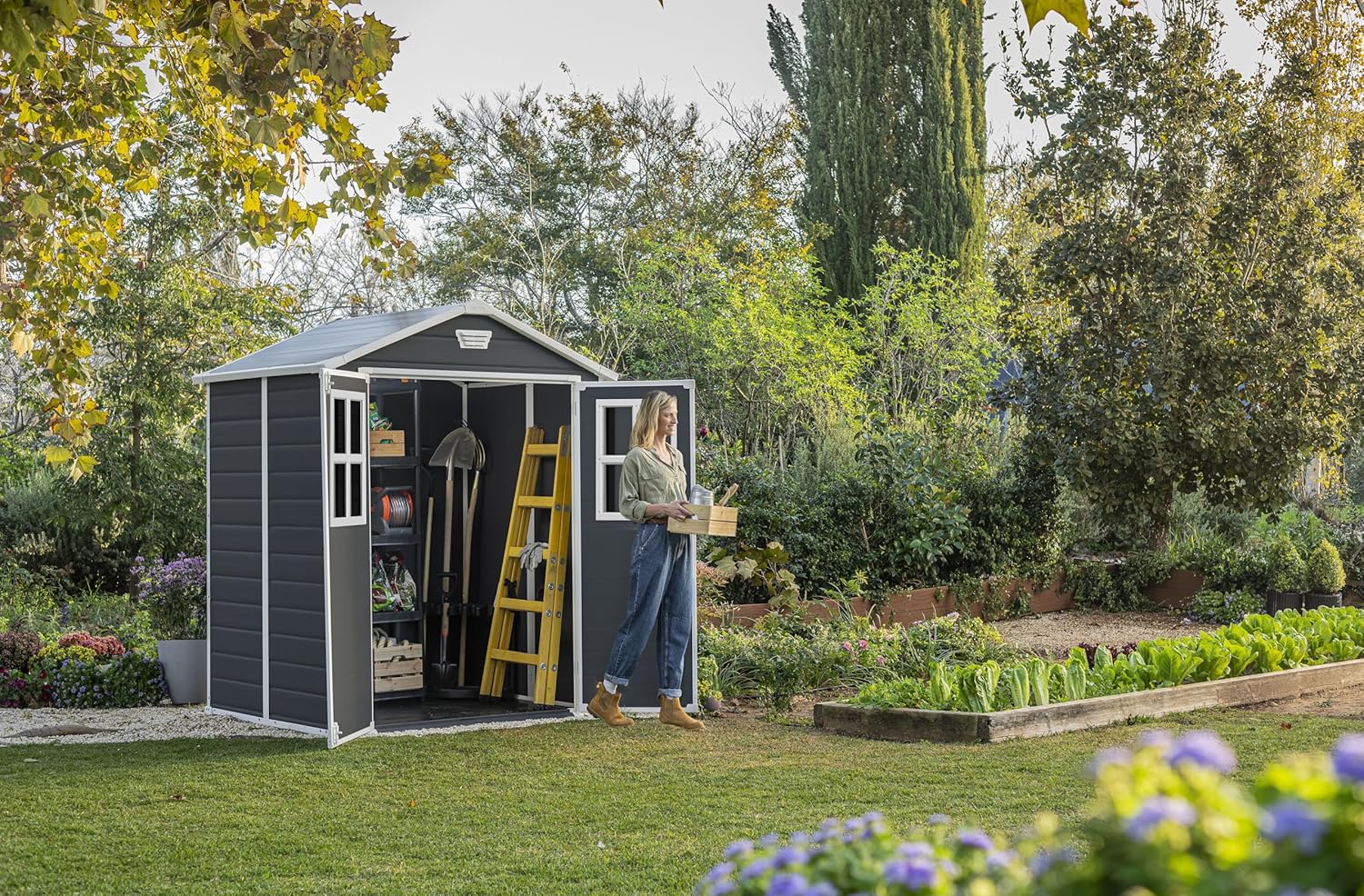 Keter - Abri de jardin Premium, résine, 185x152x226 cm, anthracite - 12-938205