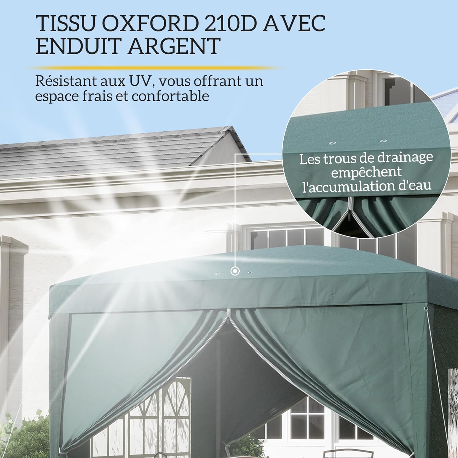 Outsunny - tonnelle pop-up série jardin - 3x3m - 4 parois amovibles, sac transport