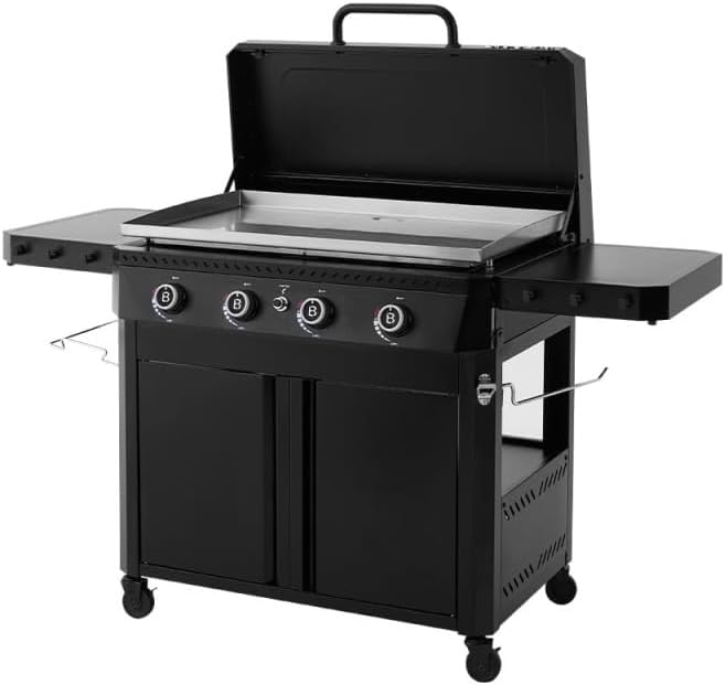 Favex - Brasero Stellar série - 86x53 cm - Plancha gaz 4 feux, capot, 16kW