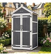 HOMAVO Abri de Jardin en Bois avec Toit en Appentis Protégé UV, 99.3 × 56.5 × 178 cm, Cabane de J...
