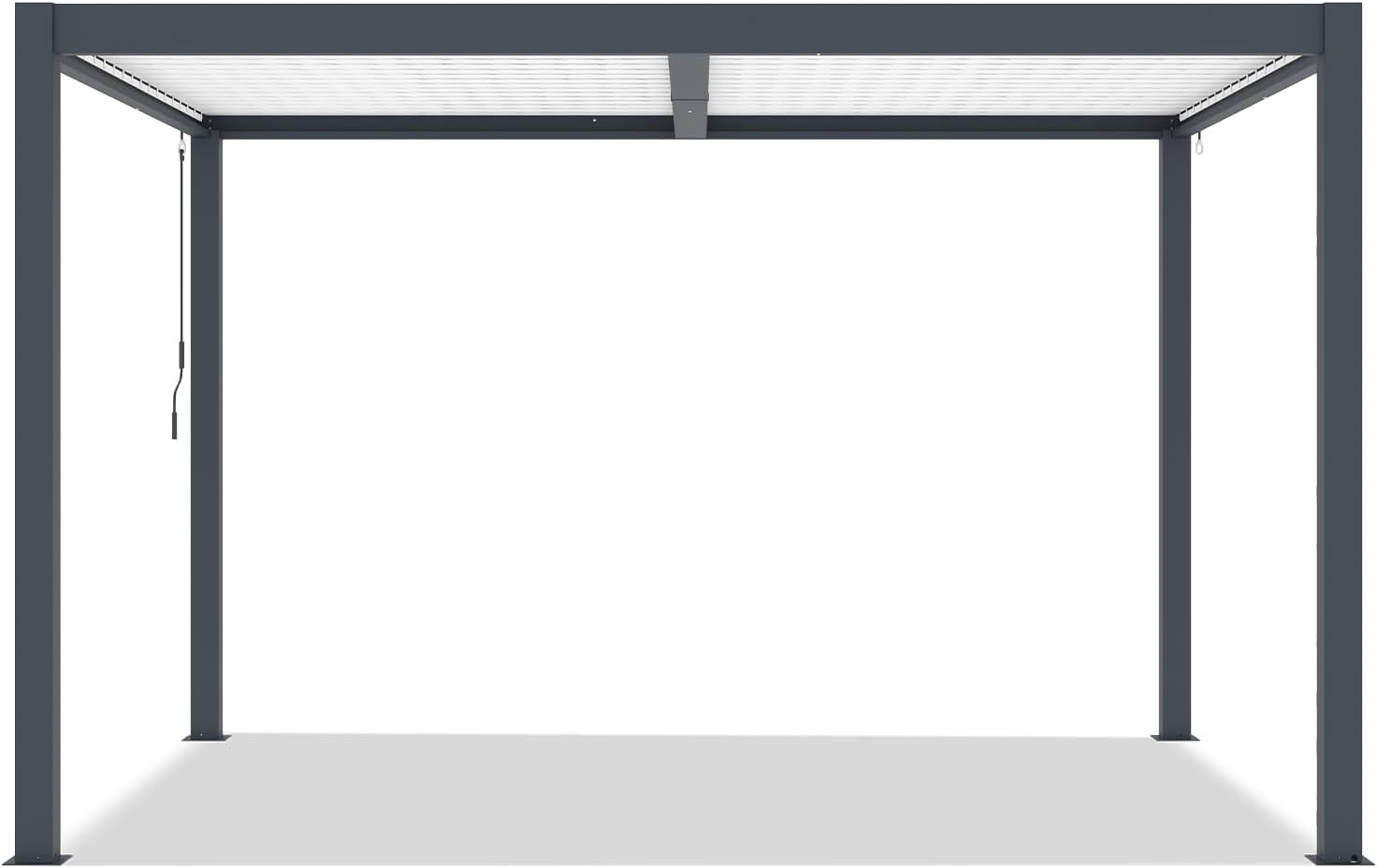 Cazeboo - AGOSTA - 4x3m autoportée aluminium gris lames blanches AGOSTA
