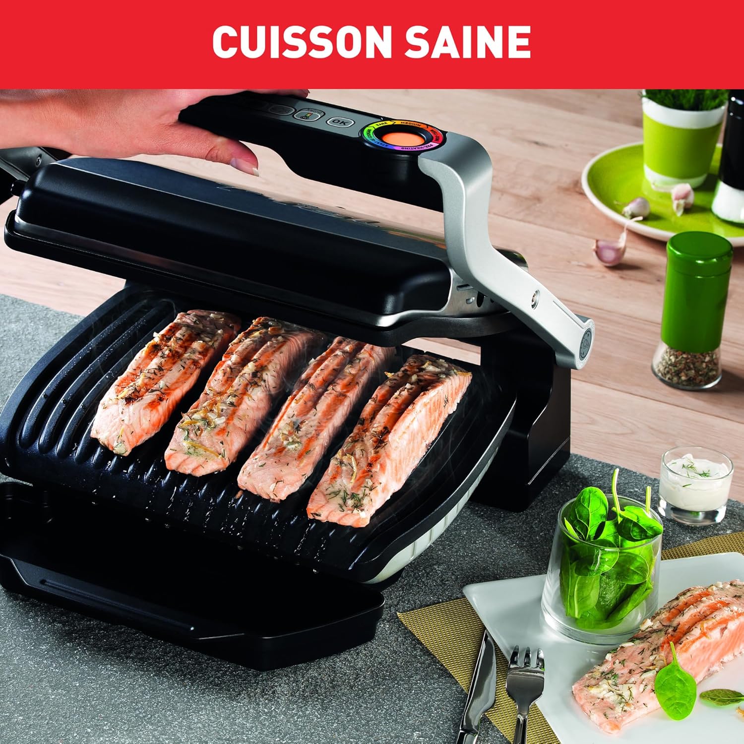 Tefal - Optigrill+ série - 4 personnes, 6 programmes, mode manuel - GC712D12