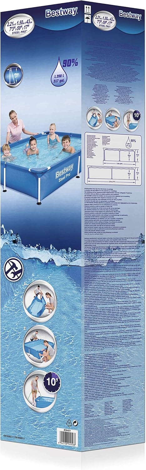 Bestway - Steel Pro - 221x150x43 cm - piscine hors sol robuste 56401