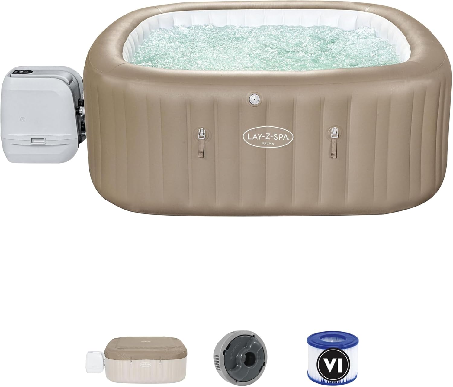 Bestway - Lay-Z-Spa Palma Hydrojet Pro - carré - 5-7 places, spa gonflable