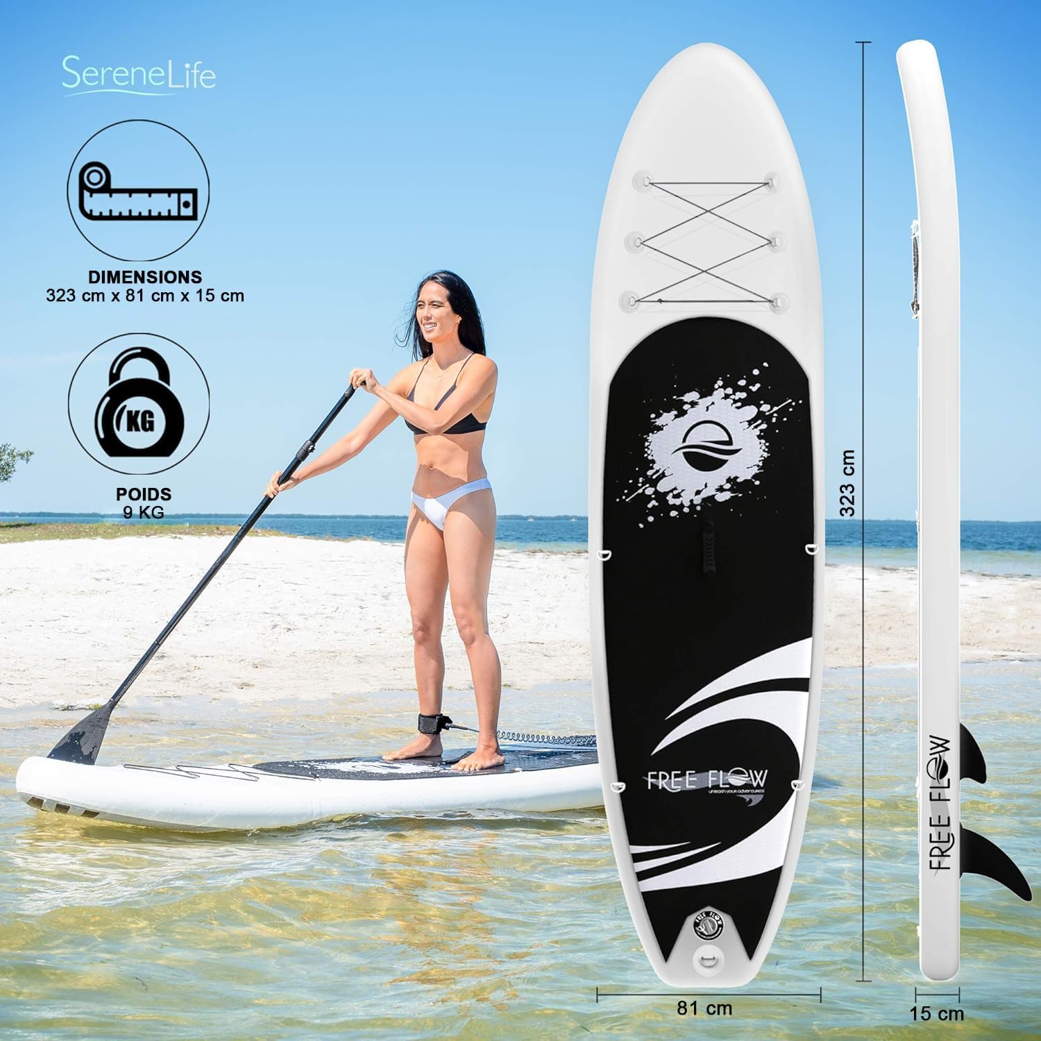 SereneLife - Stand Up Paddle gonflable adulte 6