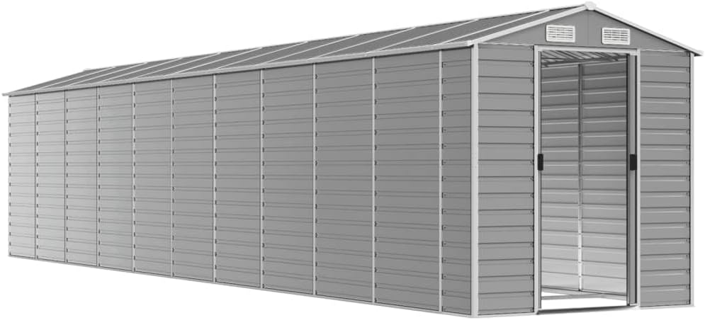 vidaXL Abri de Jardin Gris Clair 191 x 895 x 198 cm en Acier galvanisé