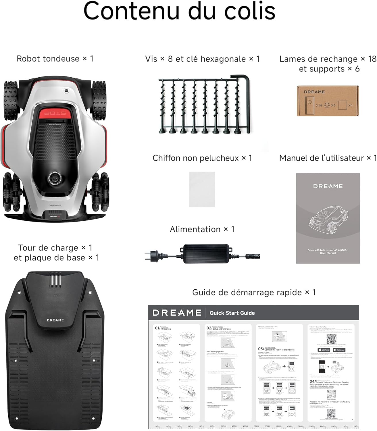 Dreame - A3 AWD Pro - 3500 m² - AWD, LiDAR 3D, IA, pente 80%, bord <3cm