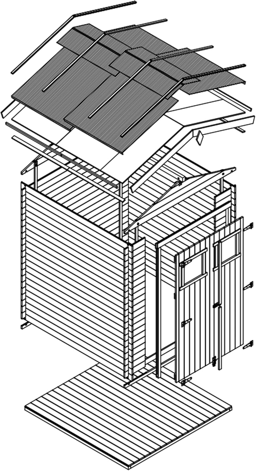 Abri de jardin bois avec sol 3.53 m2