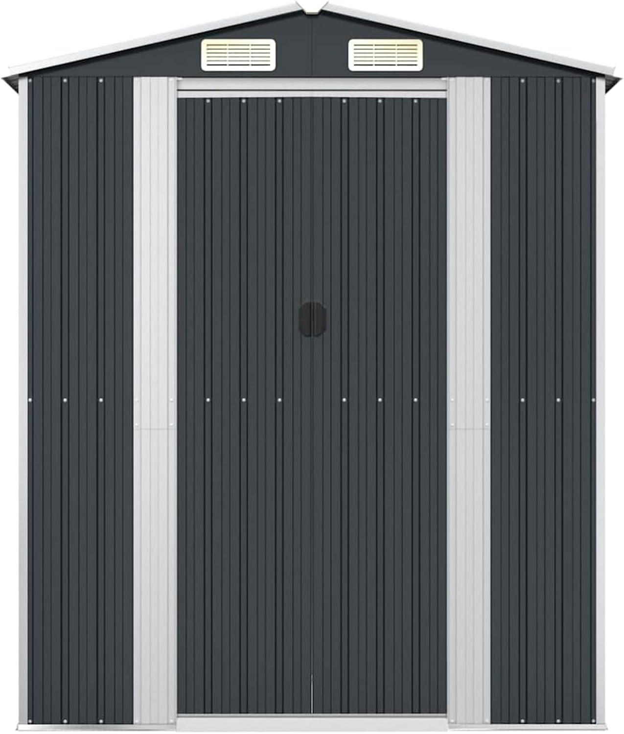 Homgoday Grand Abri de Jardin en Métal Gris Anthracite - Stockage Extérieur Spacieux et Ventilé