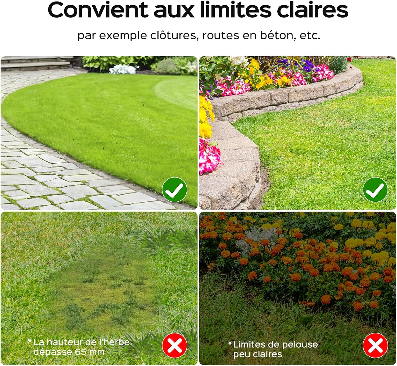 YARDCARE - Tondeuse robot Vision, sans fil, batterie 4 Ah, lame, obstacle, V100