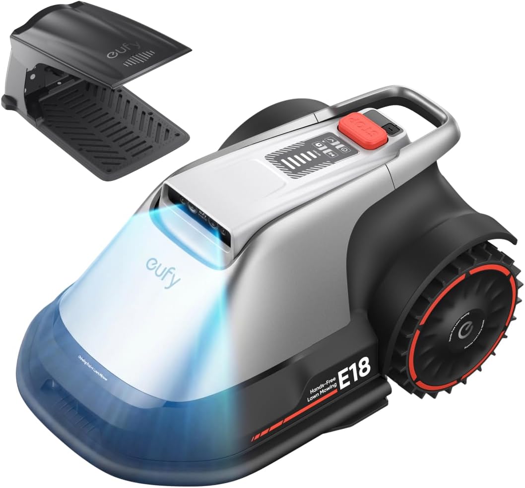 eufy - E18 - robot tondeuse, 1200m2, sans fil ni RTK, navigation intelligente, E18