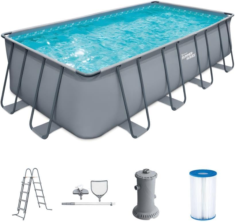 FUNSICLE Piscine Tubulaire rectangulaire Oasis 5,49 x 2,74 x 1,32m