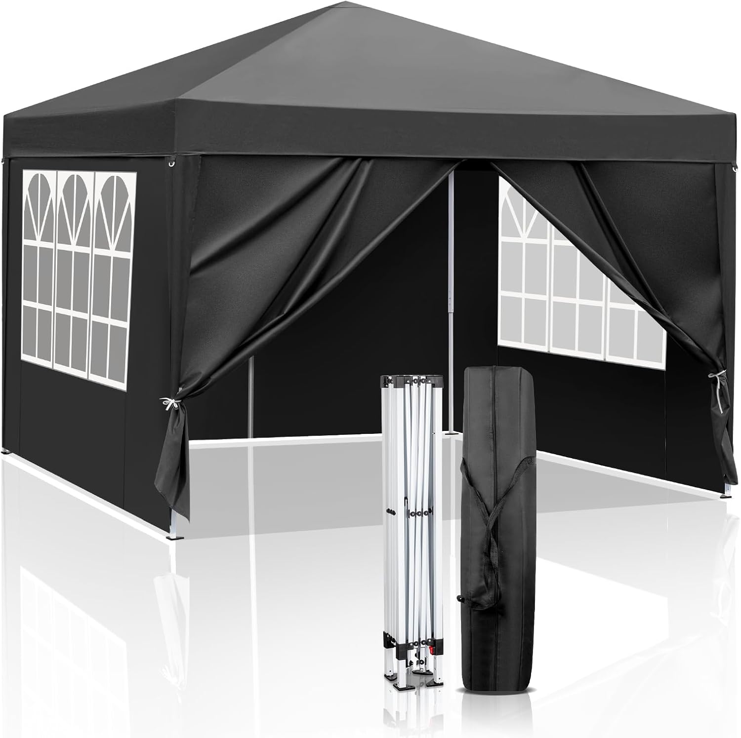 Leadzm - Tonnelle pliante 3x3m, hauteur réglable, UV50+, 4 côtés