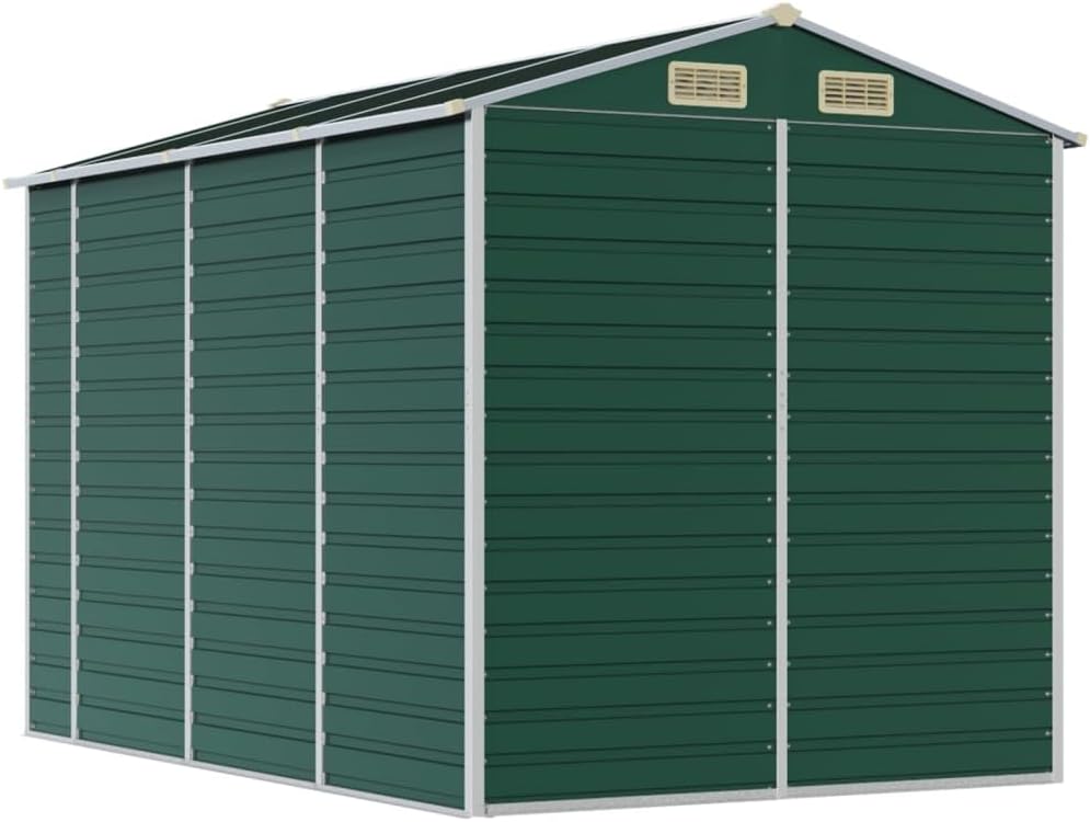LAPOOH Abri de Jardin Vert 191x300x198 cm Acier galvanisé,Abris De Jardin,Abri De Stockage pour Jardin,Abri D'Outils De Jardin