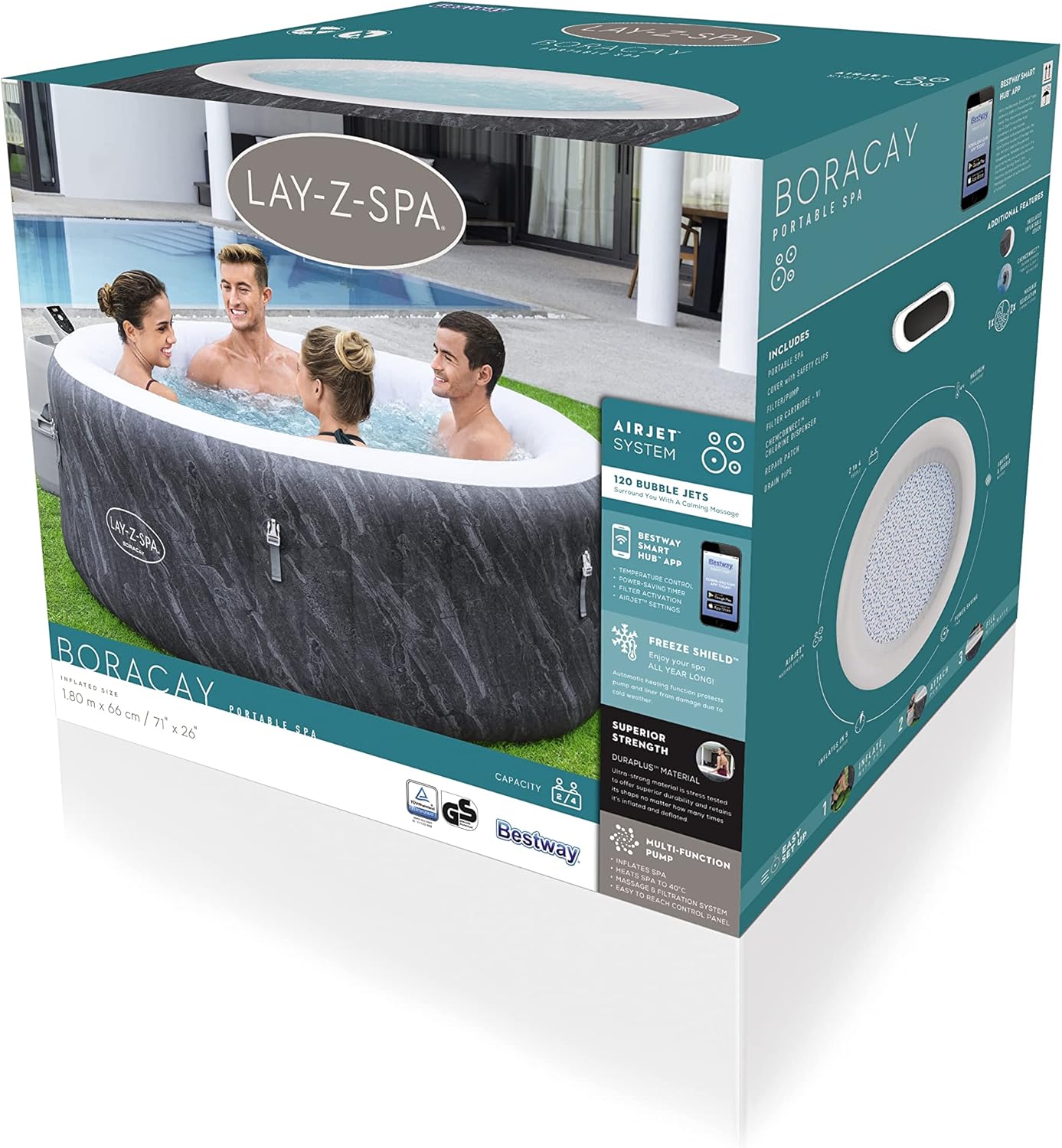 Bestway - Boracay AirJet - 1,80m x 66cm - spa gonflable 71x26