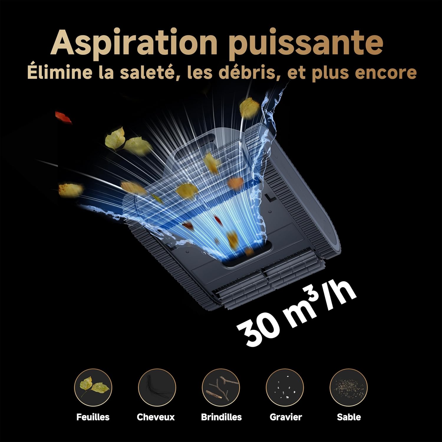 DREAME Z1 Robot Piscine sans Fil, Puissance d'Aspiration 30 000 LPH, Nettoyage du Fond, Parois et Ligne d'eau, 240 Min, Jusqu'à 180 m²