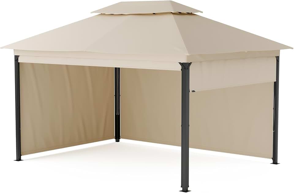 Blumfeldt - Grandezza Cortina - 3x4 m - acier, toit polyester, panneaux enroulables, beige