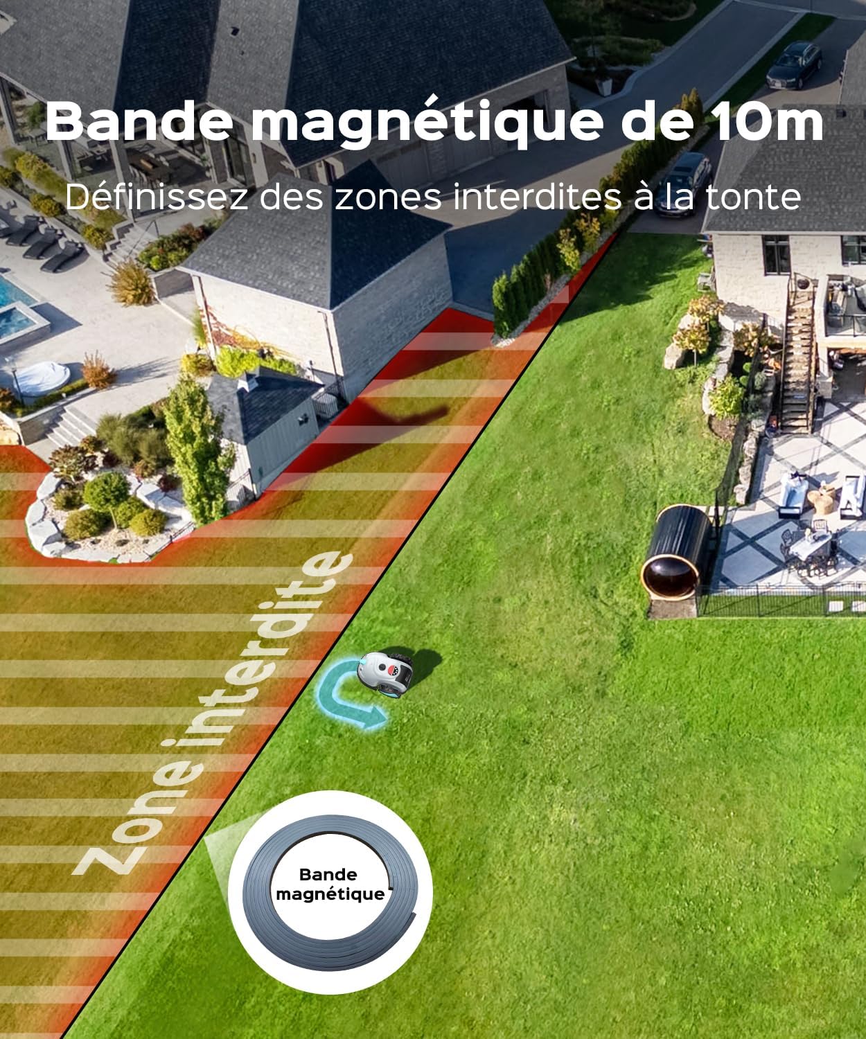 YARDCARE - robot tondeuse, navigation visuelle, coupe précise, V100
