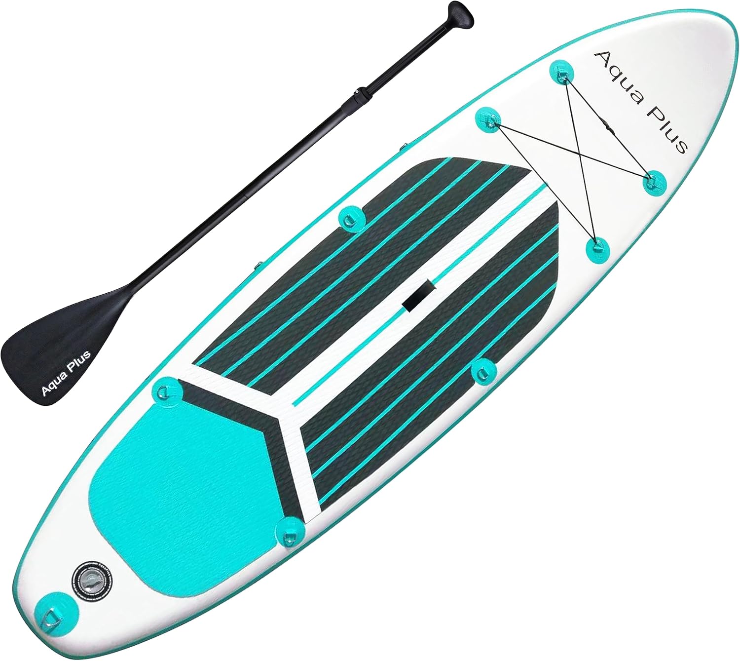 Aqua Plus - SUP gonflable - 15 cm épaisseur - pagaie, pompe, sac, laisse