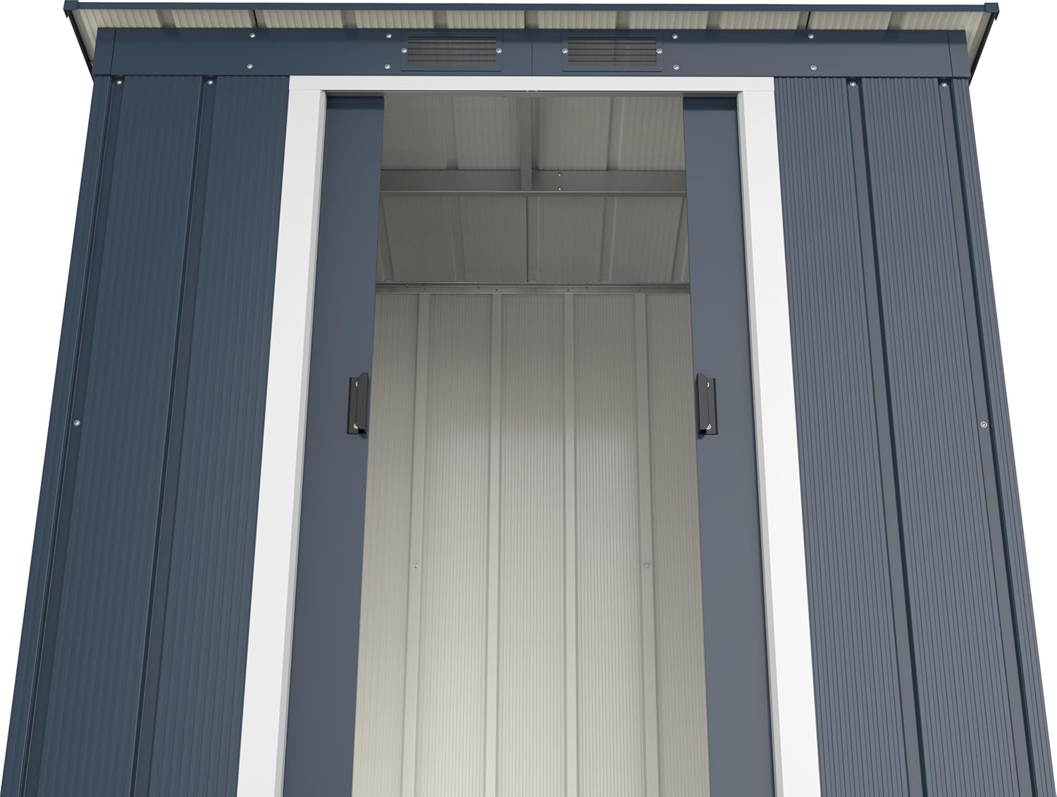 Duramax ECO 6 x 4 (2.17 m²) abri de jardin en métal à toit pentu, Abri de jardin en métal galvanisé à chaud, Abri de stockage d'outils, structure de toit renforcée, anthracite