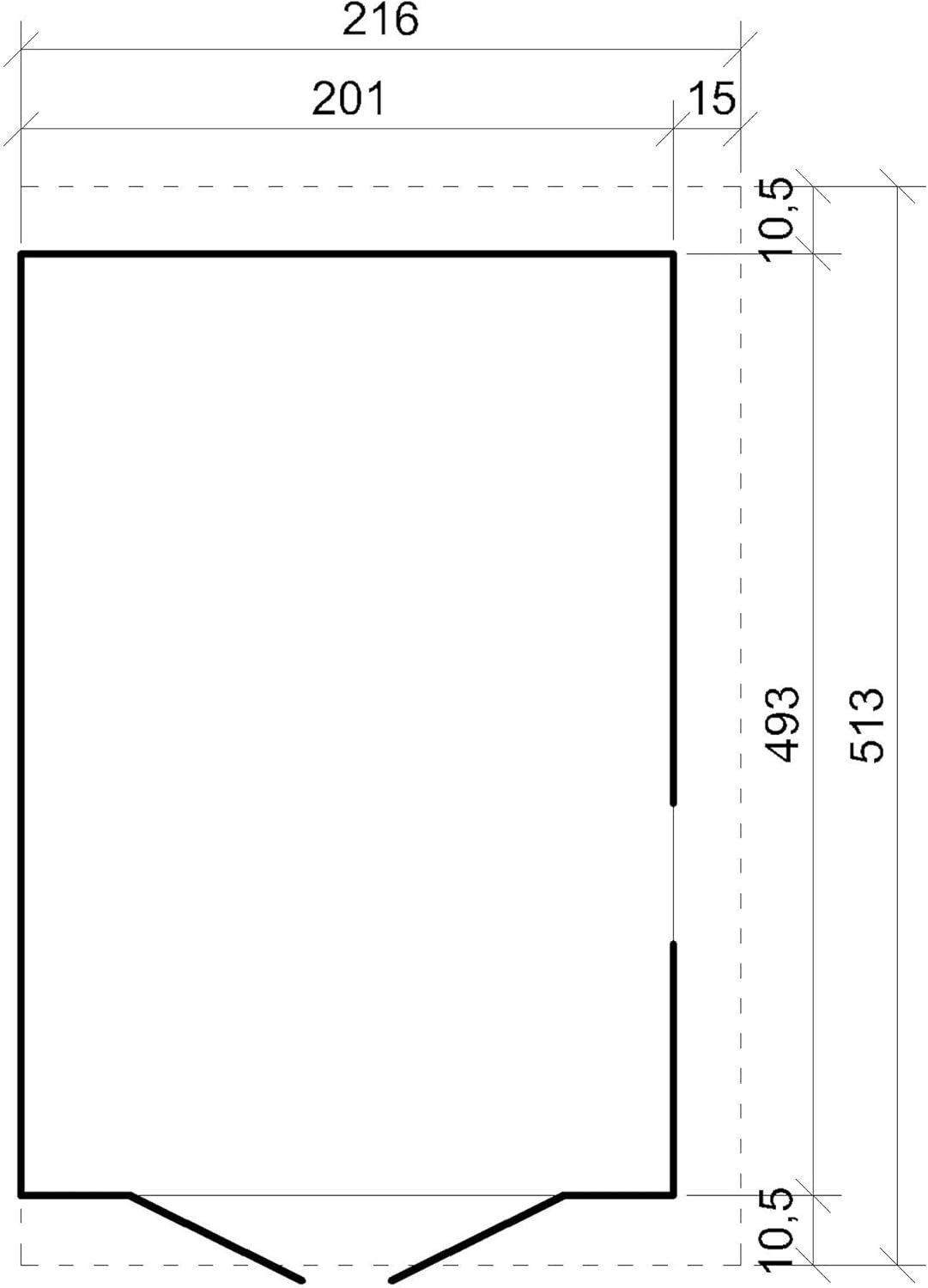 Timbela - Abri de jardin bois avec fenêtres, plancher, 10 m², H244x216x513 cm - M341+M341G