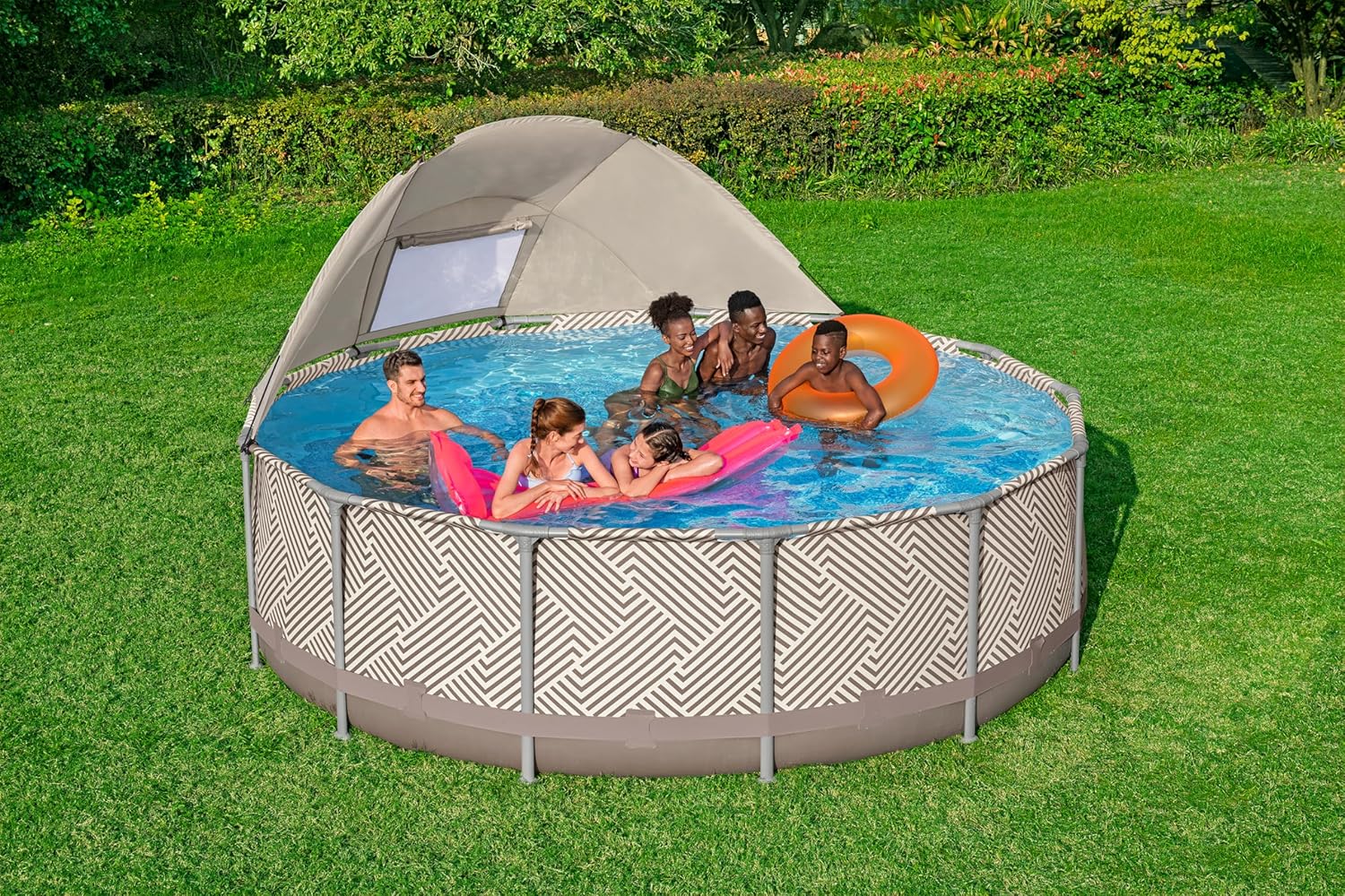Bestway - Steel Pro Max - 396x107 cm - filtre, bâche, échelle, auvent