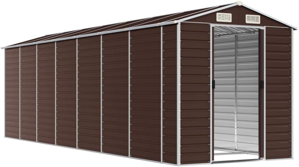 vidaXL Abri de Jardin Marron 191x640x198 cm Acier galvanisé