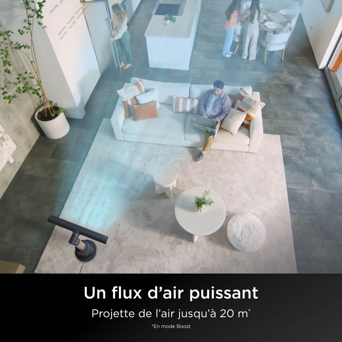 Shark - TurboBlade série - ventilateur colonne sans pale, 180°, 10 vitesses, gris - TF200SEU