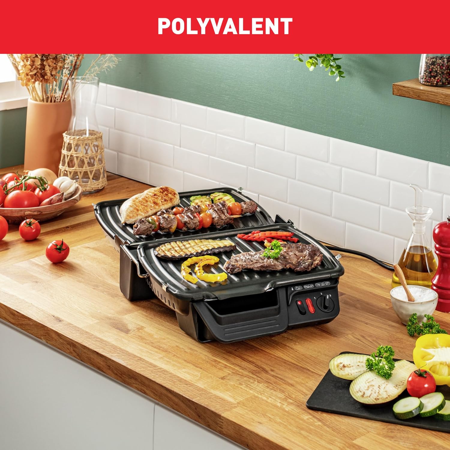 Tefal - Ultra Compact série GC305 - compact, 2000W, plaques amovibles, cuisson saine, GC305012